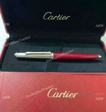 Top Quality Replica Cartier Diabolo Silver & Red Ballpoint Pen